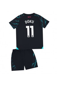 Fotbalové Dres Manchester City Jeremy Doku #11 Dětské Třetí Oblečení 2023-24 Krátký Rukáv (+ trenýrky)